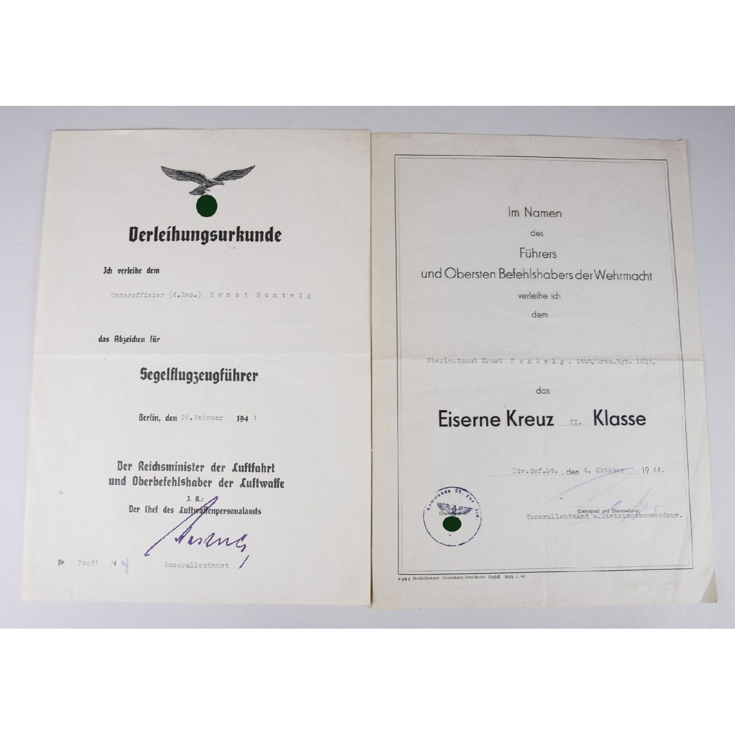 Luftwaffe Nachlass "Fallschirmjäger Batl. Crahs" mit Verleihung vom Panzerknacker (Sonderabzeichen), extrem selten! Luftwaffe Nachlass "Fallschirmjäger Batl. Crahs" mit Verleihung vom Panzerknacker (Sonderabzeichen), extrem selten!