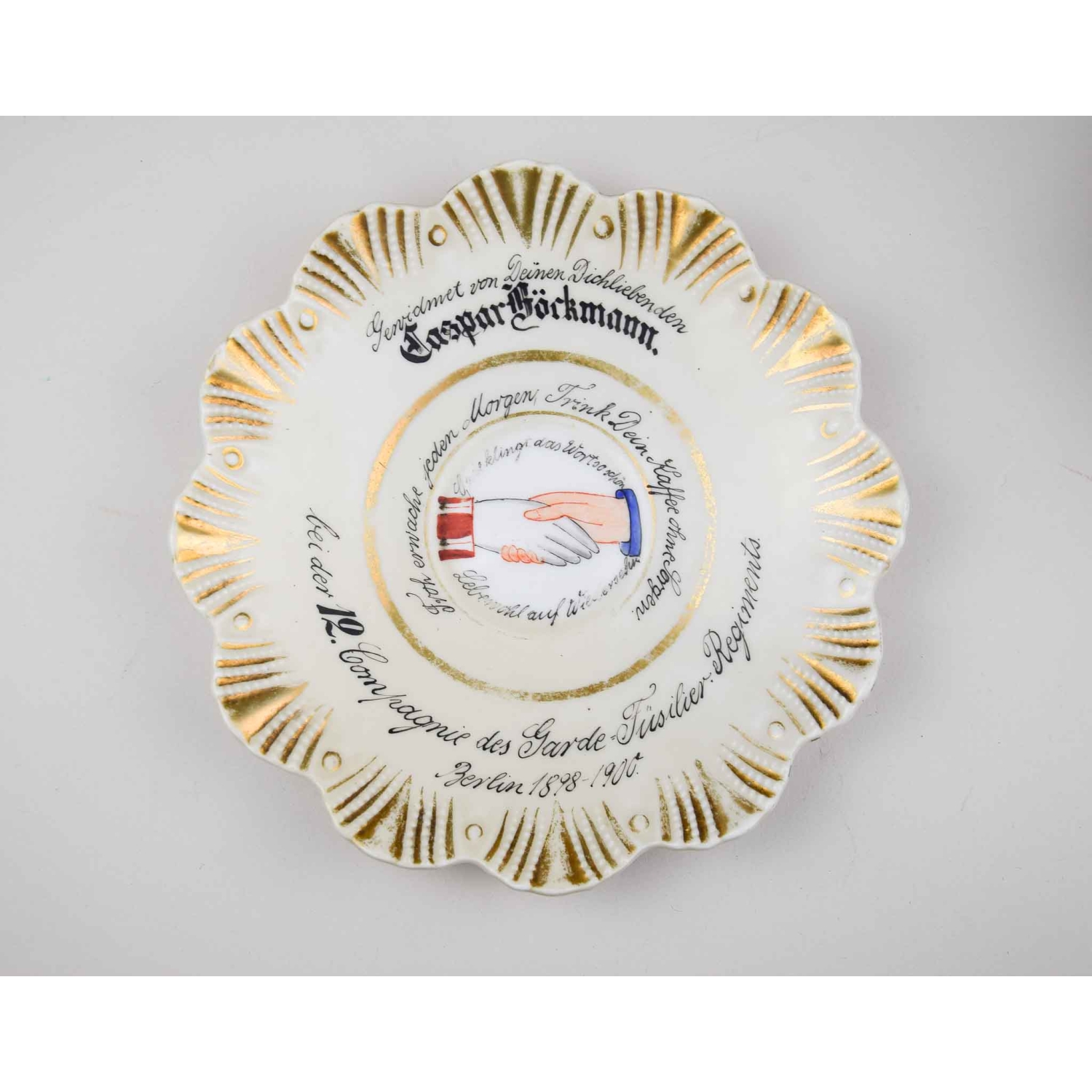 Reservistentasse "Zur Erinnerung an Berlin 1900" 12.Kompanie des Garde-Füsilier-Regiments Berlin 1898-1900 Reservistentasse "Zur Erinnerung an Berlin 1900" 12.Kompanie des Garde-Füsilier-Regiments Berlin 1898-1900