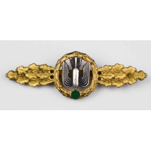 Frontflugspange für Kampfflieger in Gold mit Stempelung "C.E Juncker Berlin SW" extrem selten!
