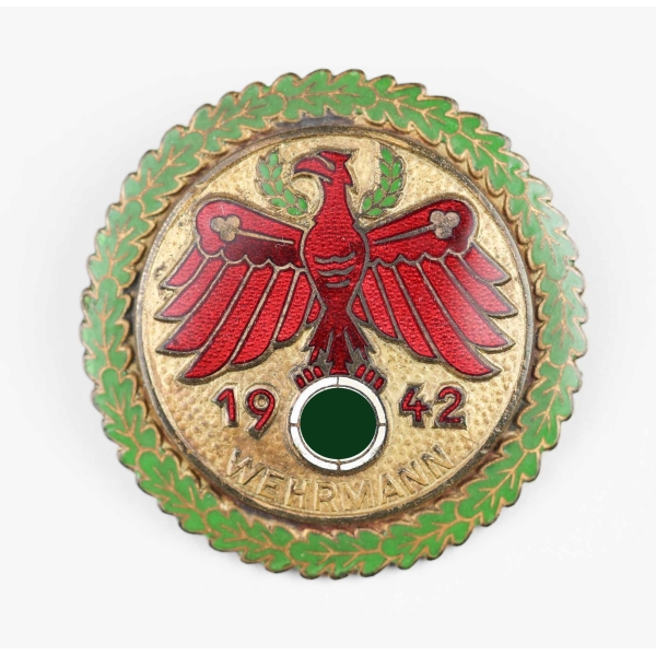 Gaumeisterabzeichen 1942 in Gold Standschützenverband Tirol-Vorarlberg "Wehrmann 1942"