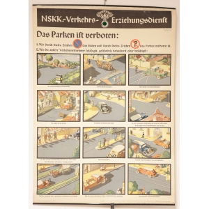 3.Reich Original Plakat "NSKK Verkehrs-Erziehungsdienst" Tafel 6