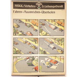 3.Reich Original Plakat "NSKK Verkehrs-Erziehungsdienst" Tafel 2