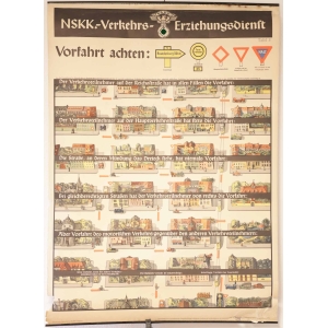 3.Reich Original Plakat "NSKK Verkehrs-Erziehungsdienst" Tafel 5