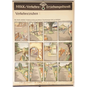3.Reich Original Plakat "NSKK Verkehrs-Erziehungsdienst" Tafel 11