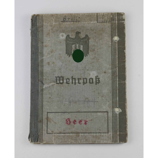 Wehrpass 10./Panzer Rgt.2 mit eingetragenem Panzerkampfabzeichen mit Einsatzzahl 25, extrem selten!