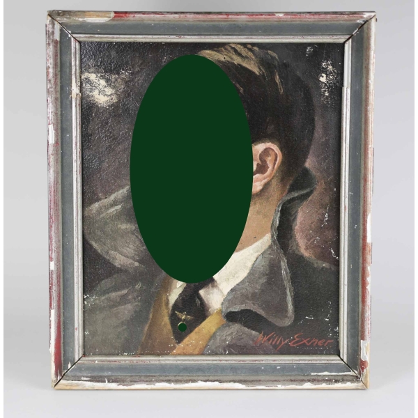 3.Reich Öl-Gemälde "Adolf Hitler" vom Künstler Willy Exner