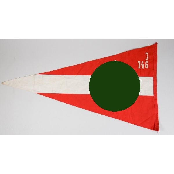 Los 335 - Großer HJ Wimpel Ortsgruppe Saarbrücken 3 146 mit RZM Etikett