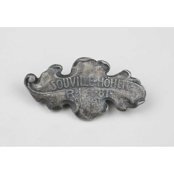 Souville-Abzeichen Eichenblatt 1. Weltkrieg "RIR 81" selten