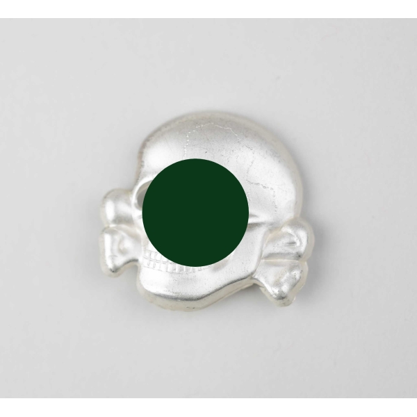 Totenkopf für die SS-Schirmmütze in Aluminium, Mint!
