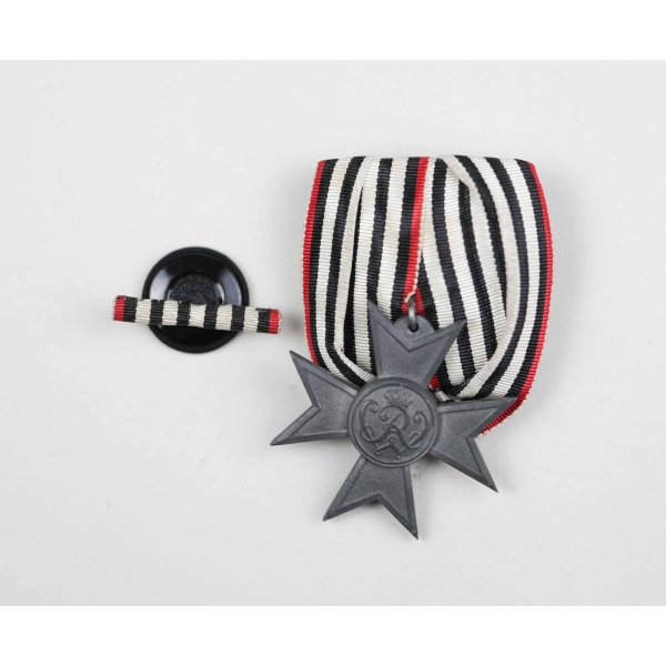 Kaiserreich Verdienstmedaille für Kriegshilfe an Einzelspange mit Knopflochminiatur