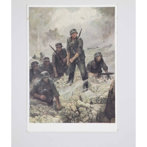 3.Reich Postkarte "Übergang am Oberrhein" Haus der Deutschen Kunst, München