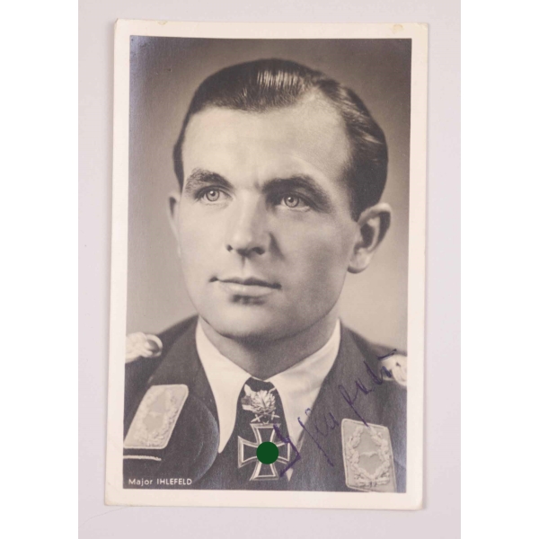 Original Signatur Eichenlaub m. Schwerter Träger Major Herbert Ihlefeld