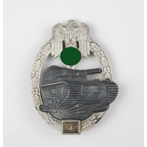 Panzerkampfabzeichen in Silber mit Einsatzzahl "25" Hst. JFS