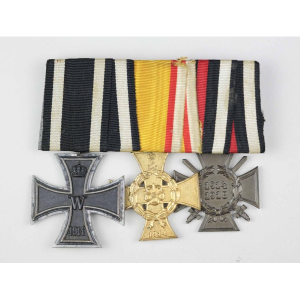1. Weltkrieg 3er Spange Eisernes Kreuz 2.Klasse 1914 Lippisches Kriegsverdienstkreuz