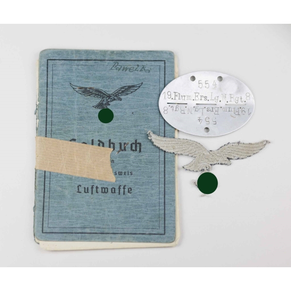 Luftwaffe Soldbuch Nachlass später im SS-Pz. Div. "Hohenstaufen"