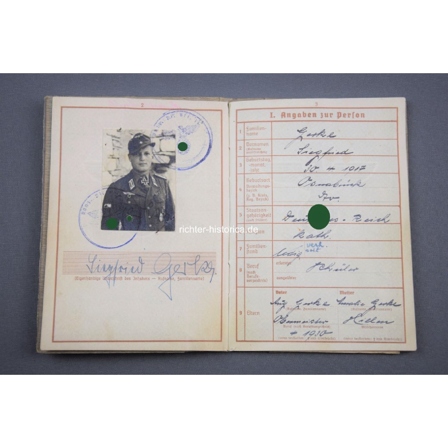 Ritterkreuznachlass Siegfried Gerke Mindener Pionier 3./Panzer-Pionier-Bataillon 16, mit "L/52 900" RK extrem selten!