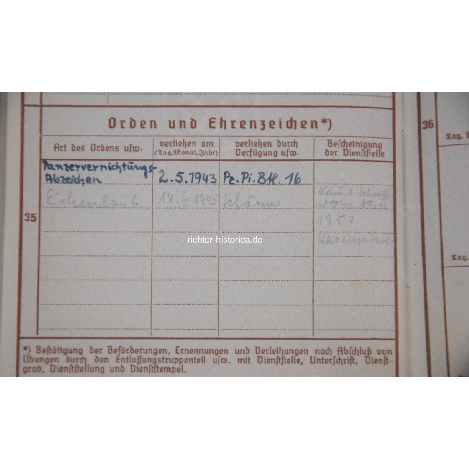 Ritterkreuznachlass Siegfried Gerke Mindener Pionier 3./Panzer-Pionier-Bataillon 16, mit "L/52 900" RK extrem selten!