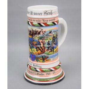Reservistenkrug 0,5L Bierkrug 2.f. Battr.2. 2.Westfäl. Feld Art. Regt. Nr.22 Münster 1903-05