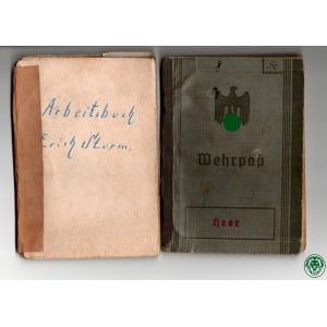 Wehrpass eines Obergefreiten Panzersoldat der Wehrmacht verliehenes PKA in Silber etc.